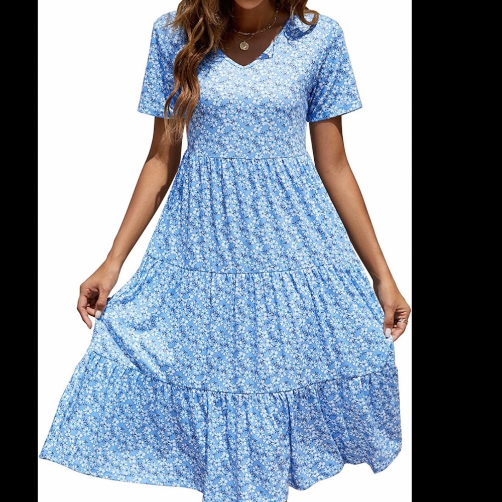 Blue and white dress size large